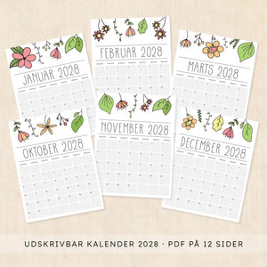 Kalender 2028 print selv