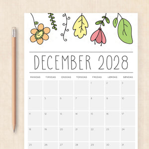Kalender 2028 print selv
