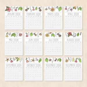 Kalender 2028 print selv