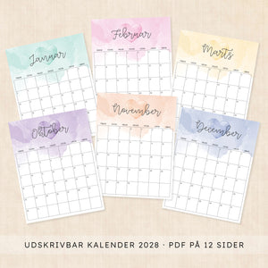 Kalender 2028 print selv: Colorful Crush