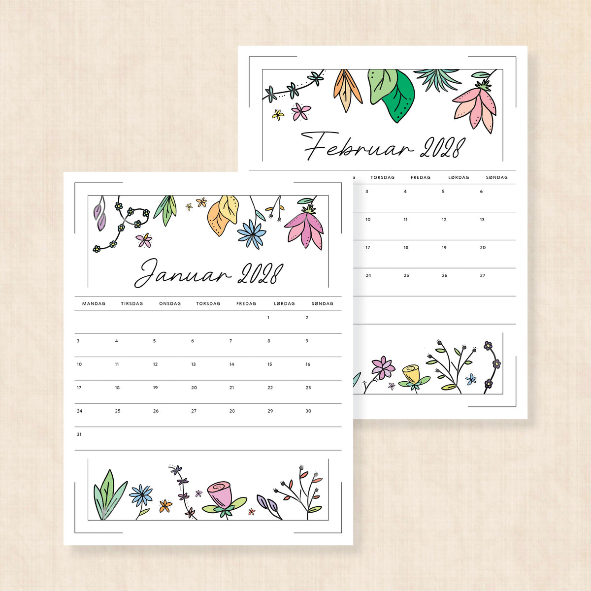 Kalender 2028 print selv: Azalea Anthem