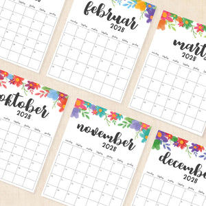 Kalender 2028 print selv: Garland Gaze