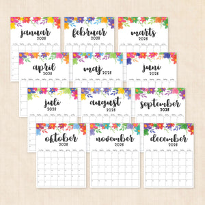 Kalender 2028 print selv: Garland Gaze
