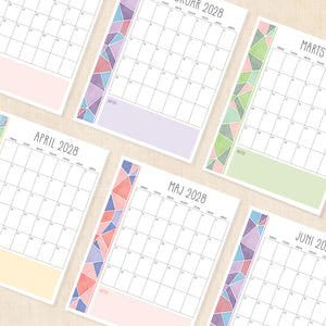 Kalender 2028 print selv: Midsummer Mosiac