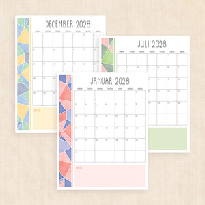 Kalender 2028 print selv: Midsummer Mosiac