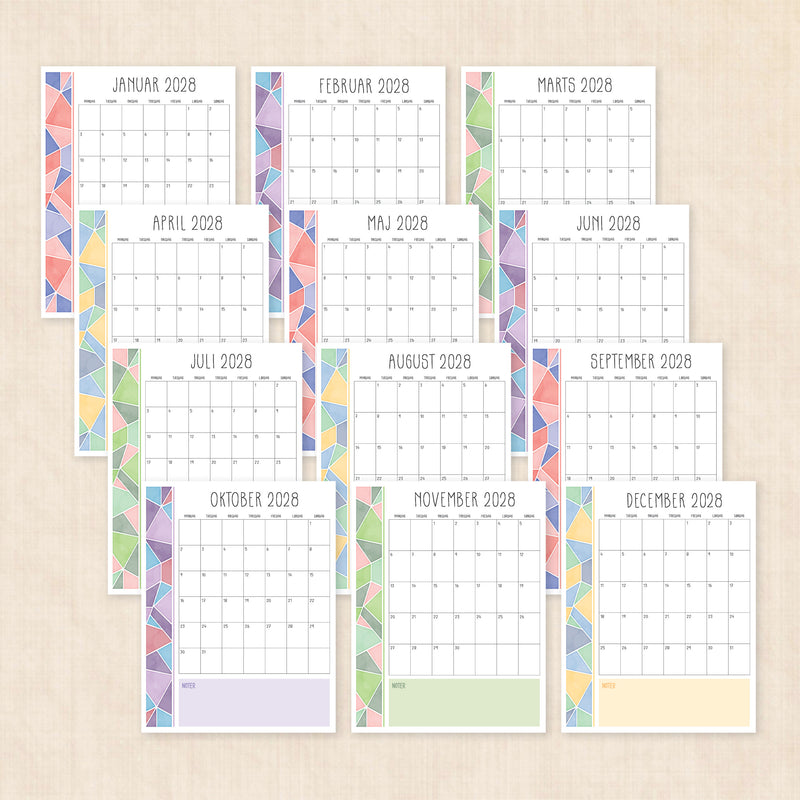 Kalender 2028 print selv
