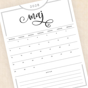Kalender 2028 print selv: Flawless Flourish