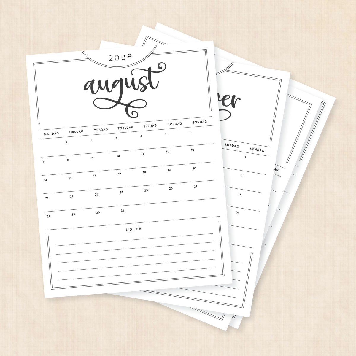 Kalender 2028 print selv: Flawless Flourish