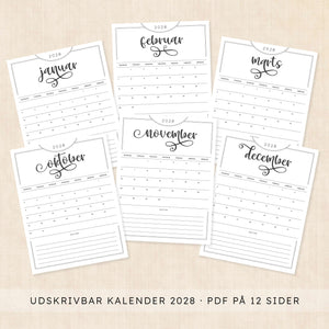 Kalender 2028 print selv: Flawless Flourish