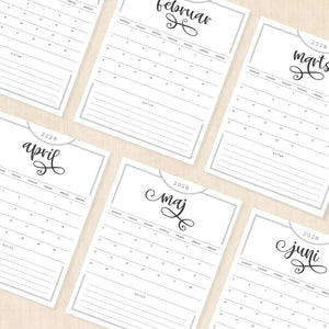 Kalender 2028 print selv: Flawless Flourish