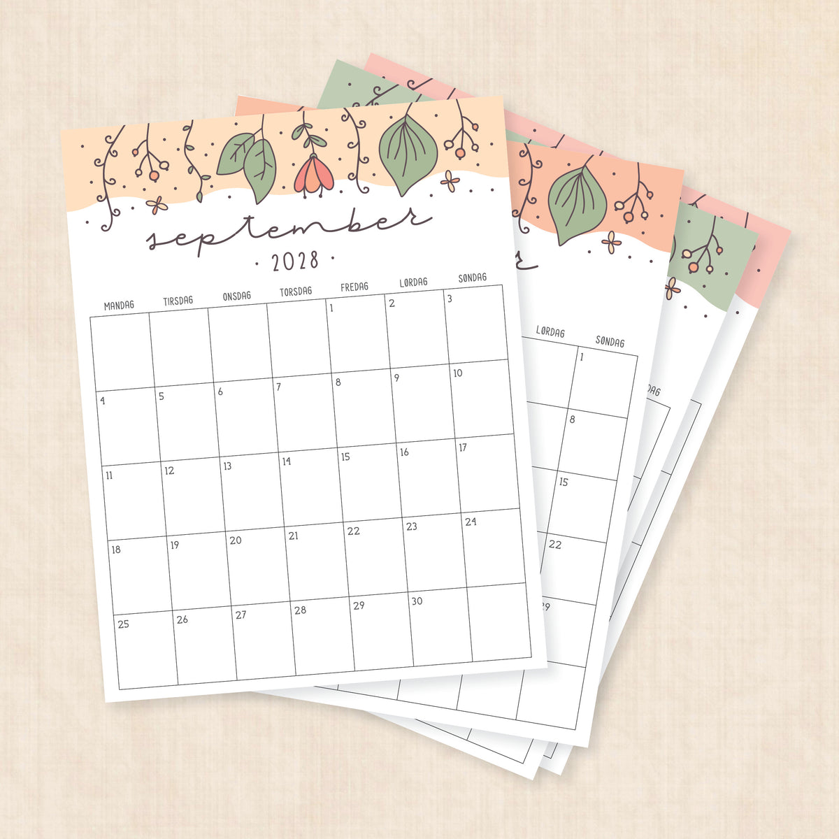 Kalender 2028 print selv: Garden Gala