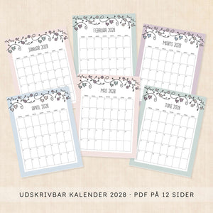 Kalender 2028 print selv: Vintage Vines