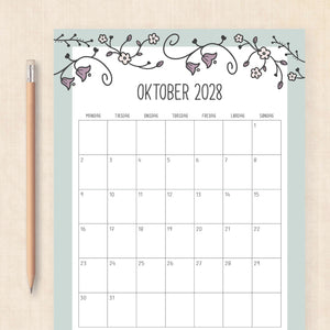Kalender 2028 print selv: Vintage Vines