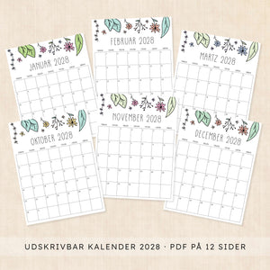 Kalender 2028 print selv: Rhododendron Rain