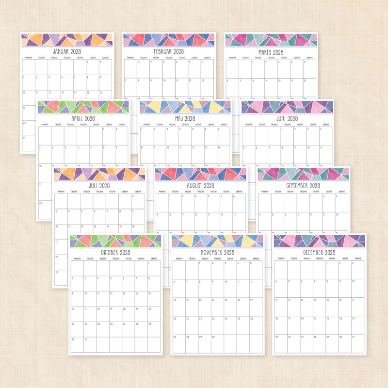 Kalender 2028 print selv