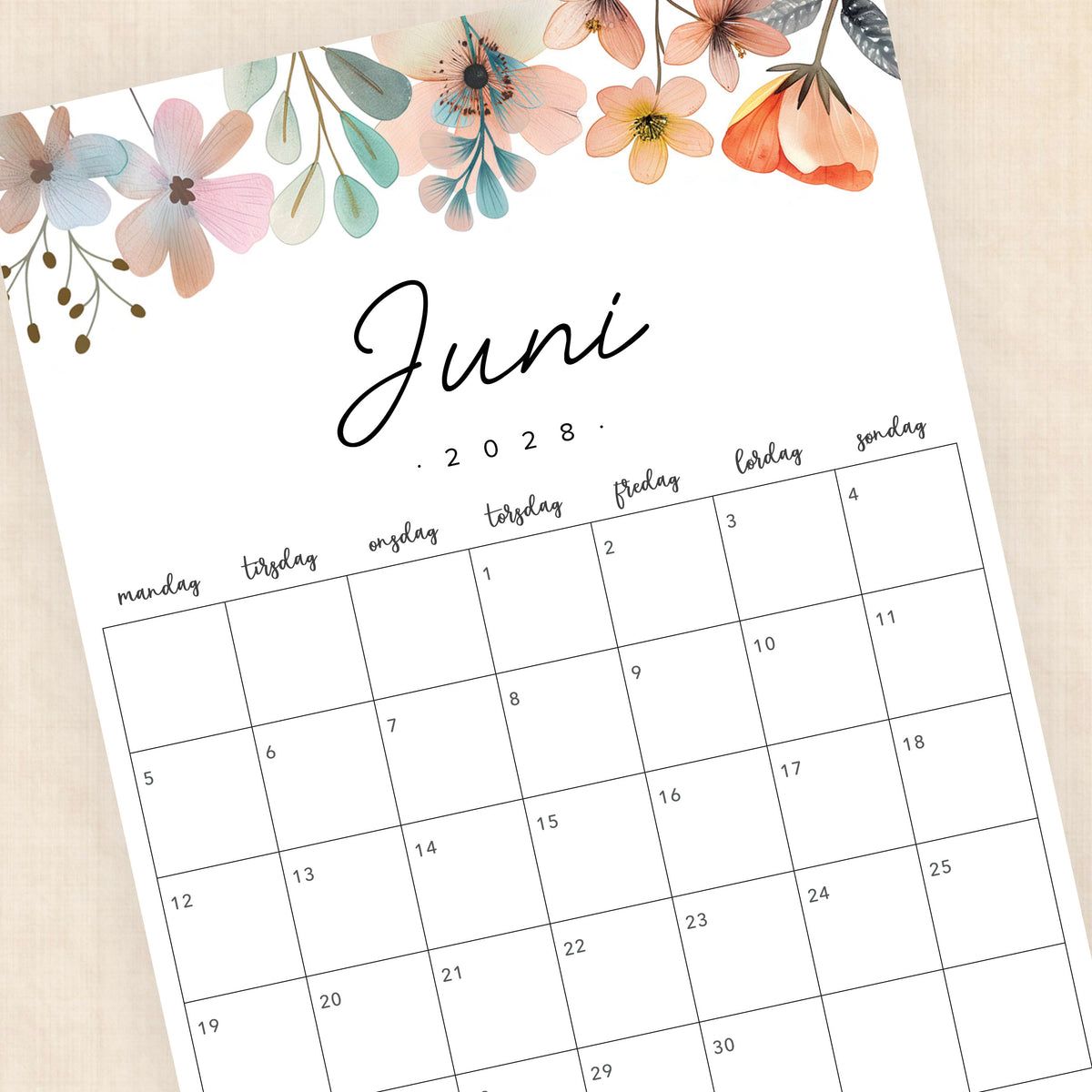 Kalender 2028 print selv: Lush Lagoon