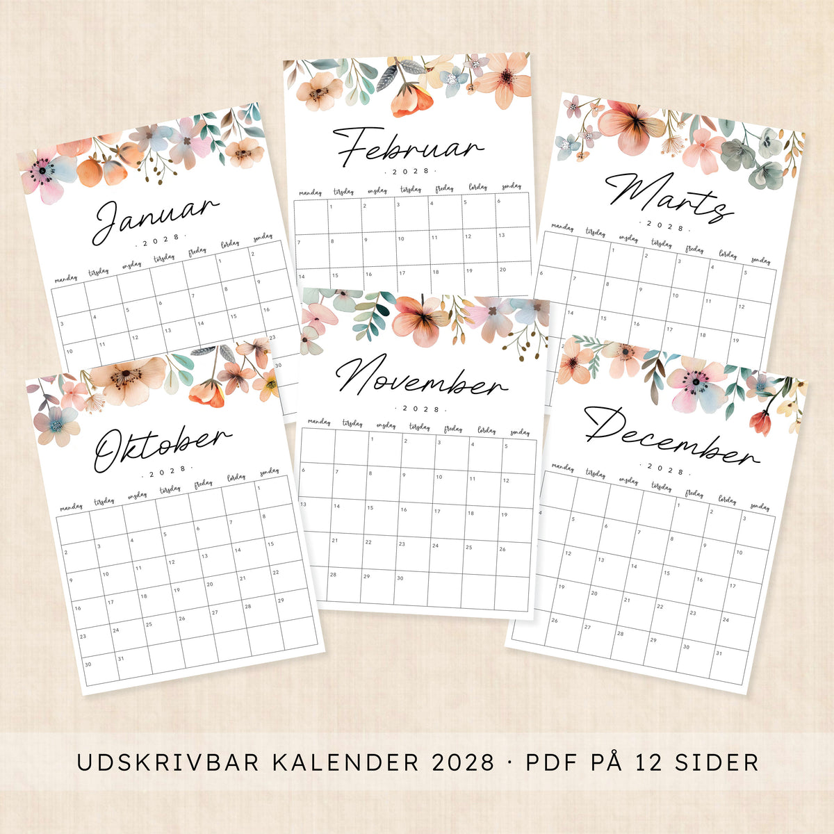 Kalender 2028 print selv: Lush Lagoon