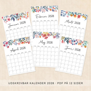 Kalender 2028 print selv: Floral Fantasy