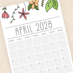 kalender 2028 att skriva ut