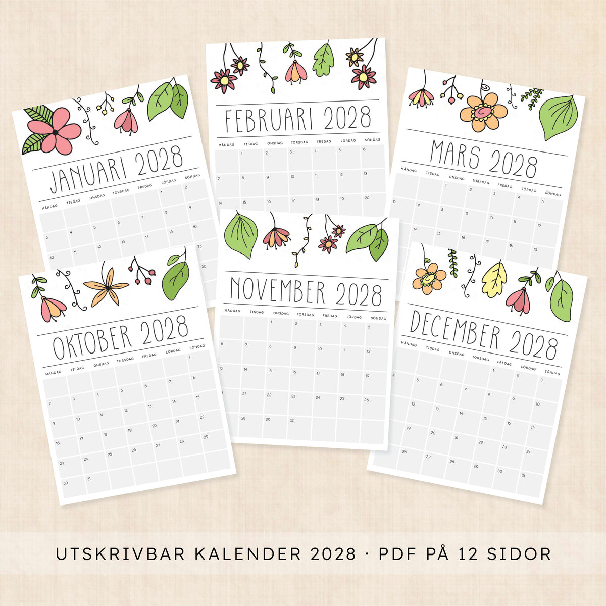 kalender 2028 att skriva ut