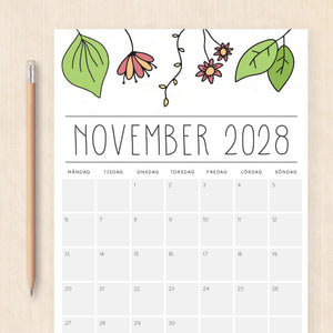 kalender 2028 att skriva ut