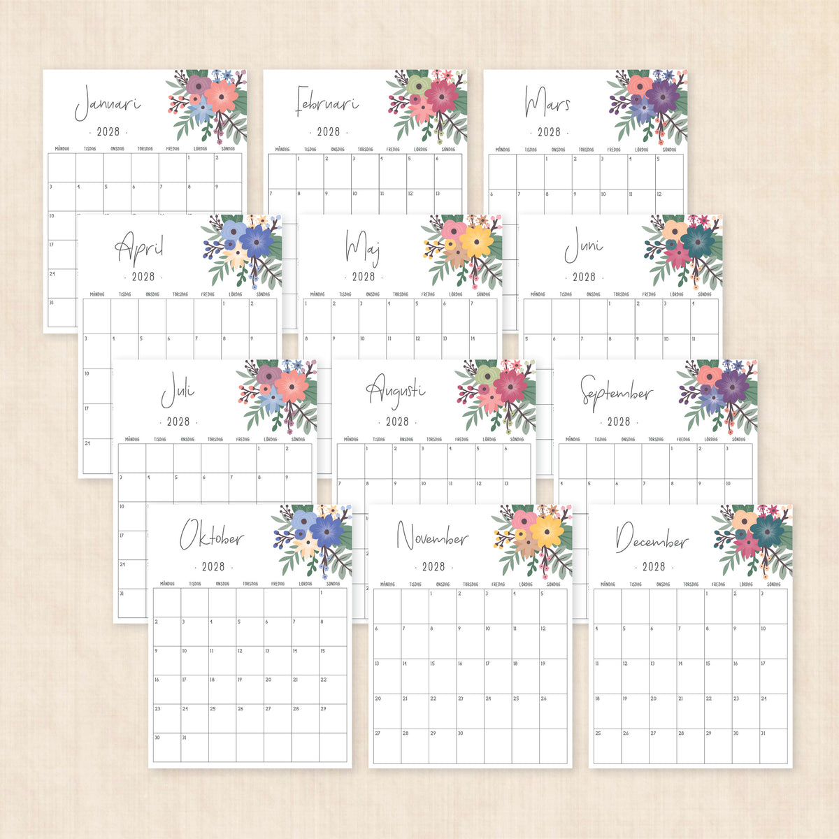 kalender 2028 att skriva ut