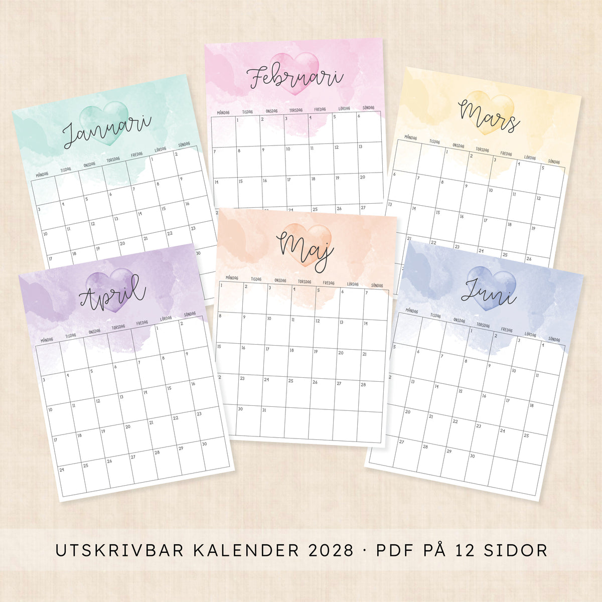 kalender 2028 att skriva ut