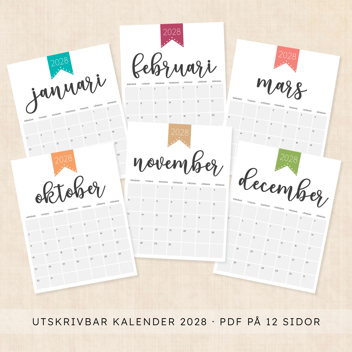 kalender 2028 att skriva ut