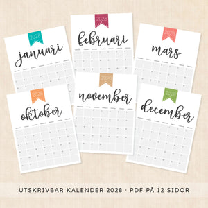 kalender 2028 att skriva ut