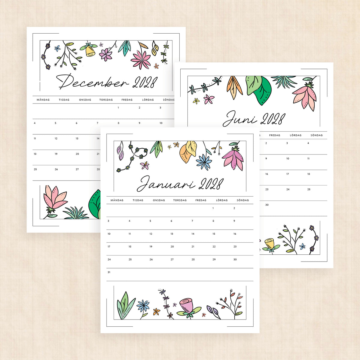 kalender 2028 att skriva ut