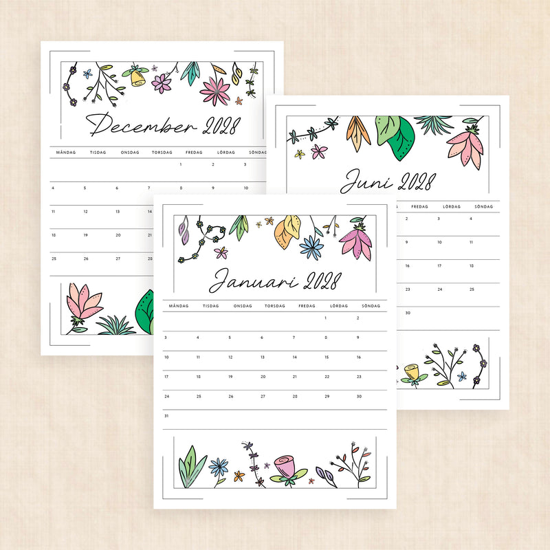 kalender 2028 att skriva ut