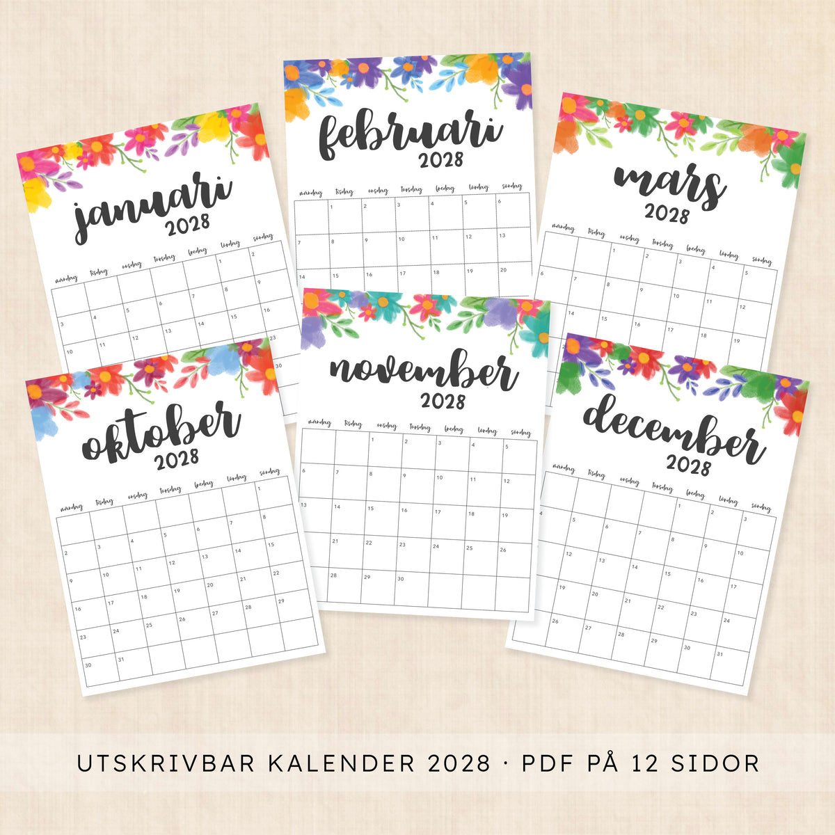 kalender 2028 att skriva ut