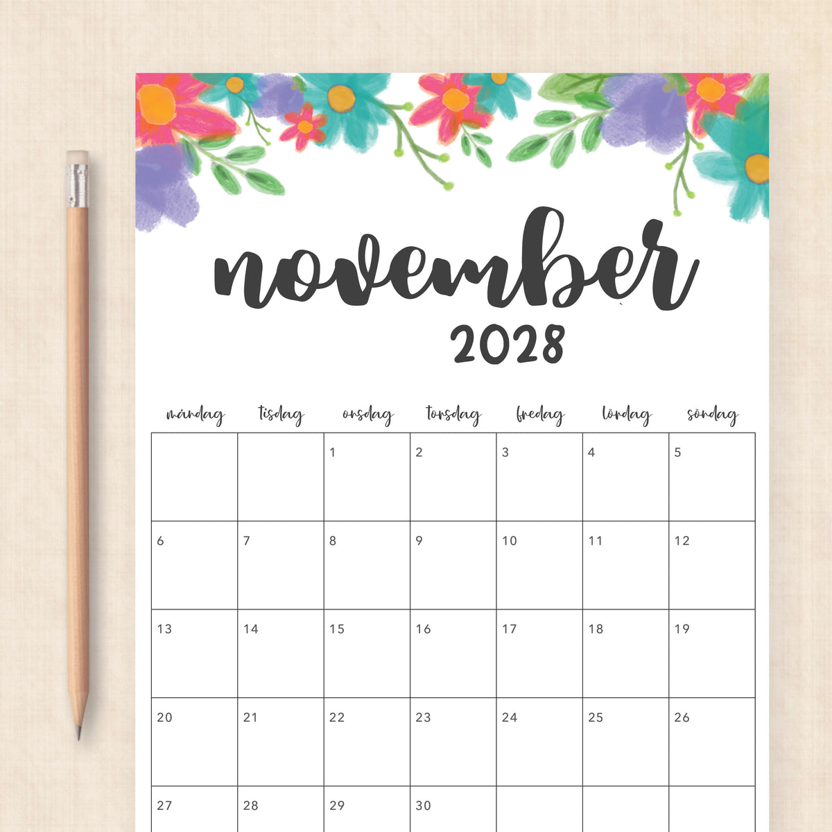 kalender 2028 att skriva ut