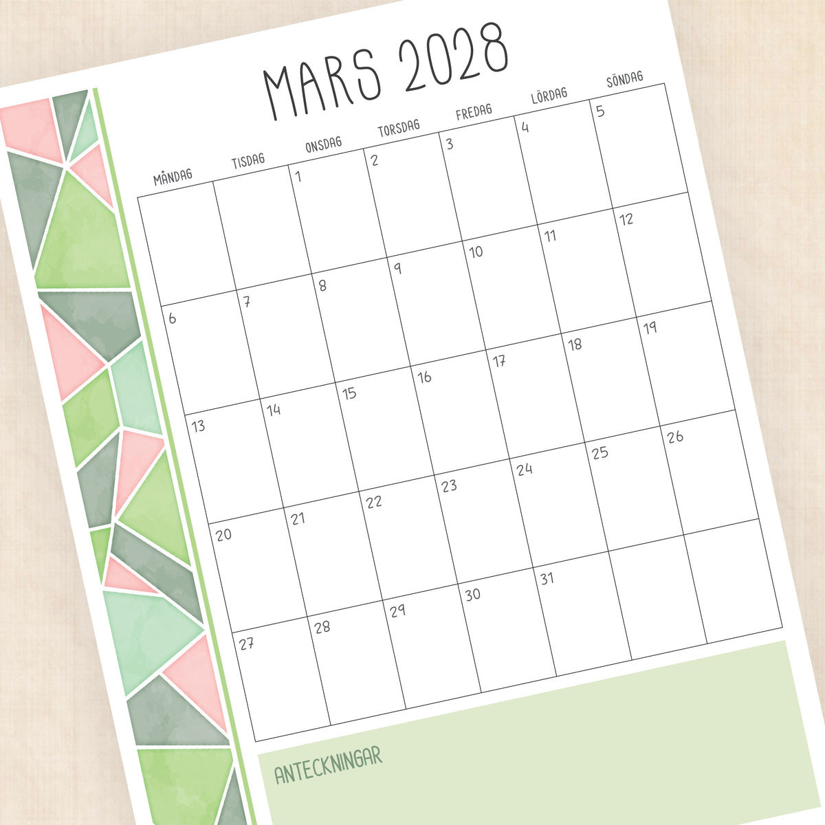 kalender 2028 att skriva ut