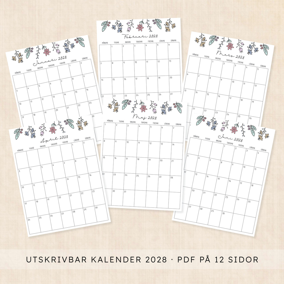 kalender 2028 att skriva ut