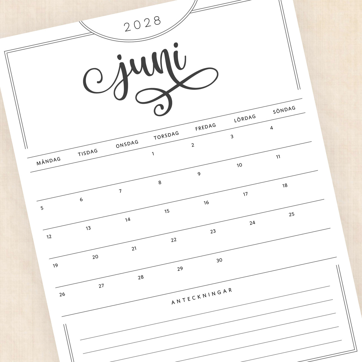 kalender 2028 att skriva ut