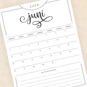 kalender 2028 att skriva ut