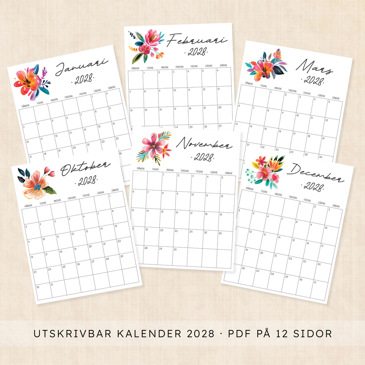 kalender 2028 att skriva ut