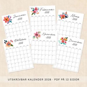 kalender 2028 att skriva ut