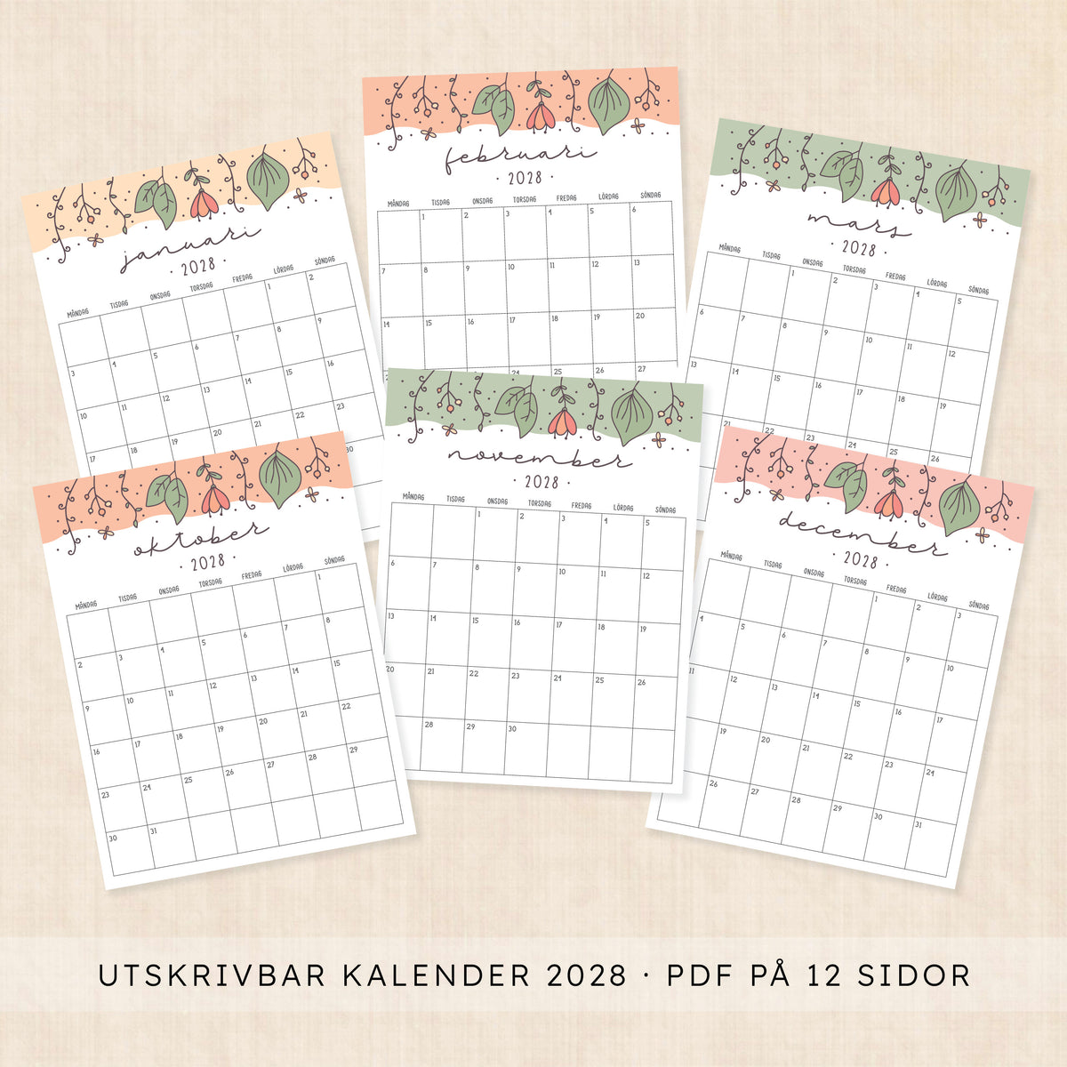 kalender 2028 att skriva ut