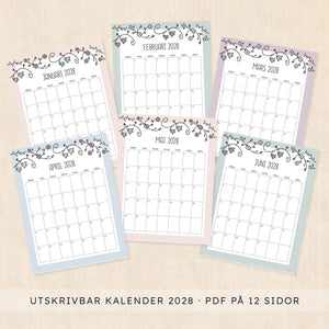 kalender 2028 att skriva ut