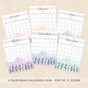 kalender 2028 att skriva ut
