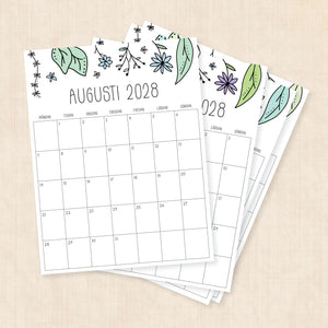 kalender 2028 att skriva ut