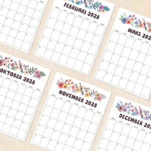 kalender 2028 att skriva ut
