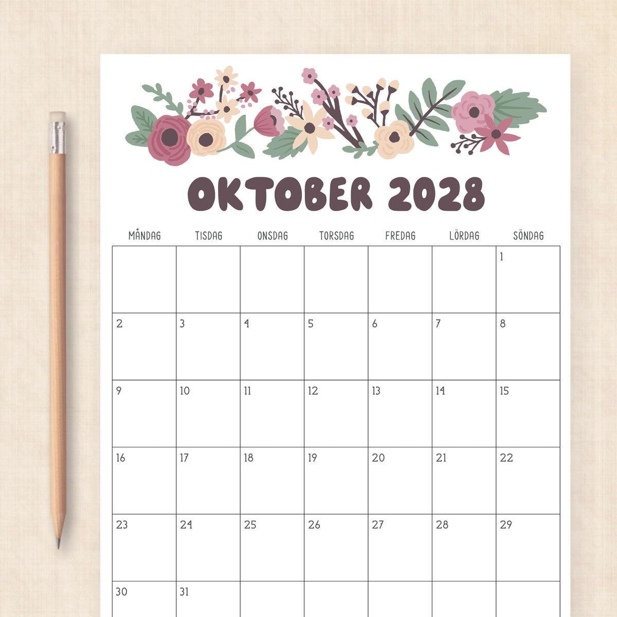 kalender 2028 att skriva ut