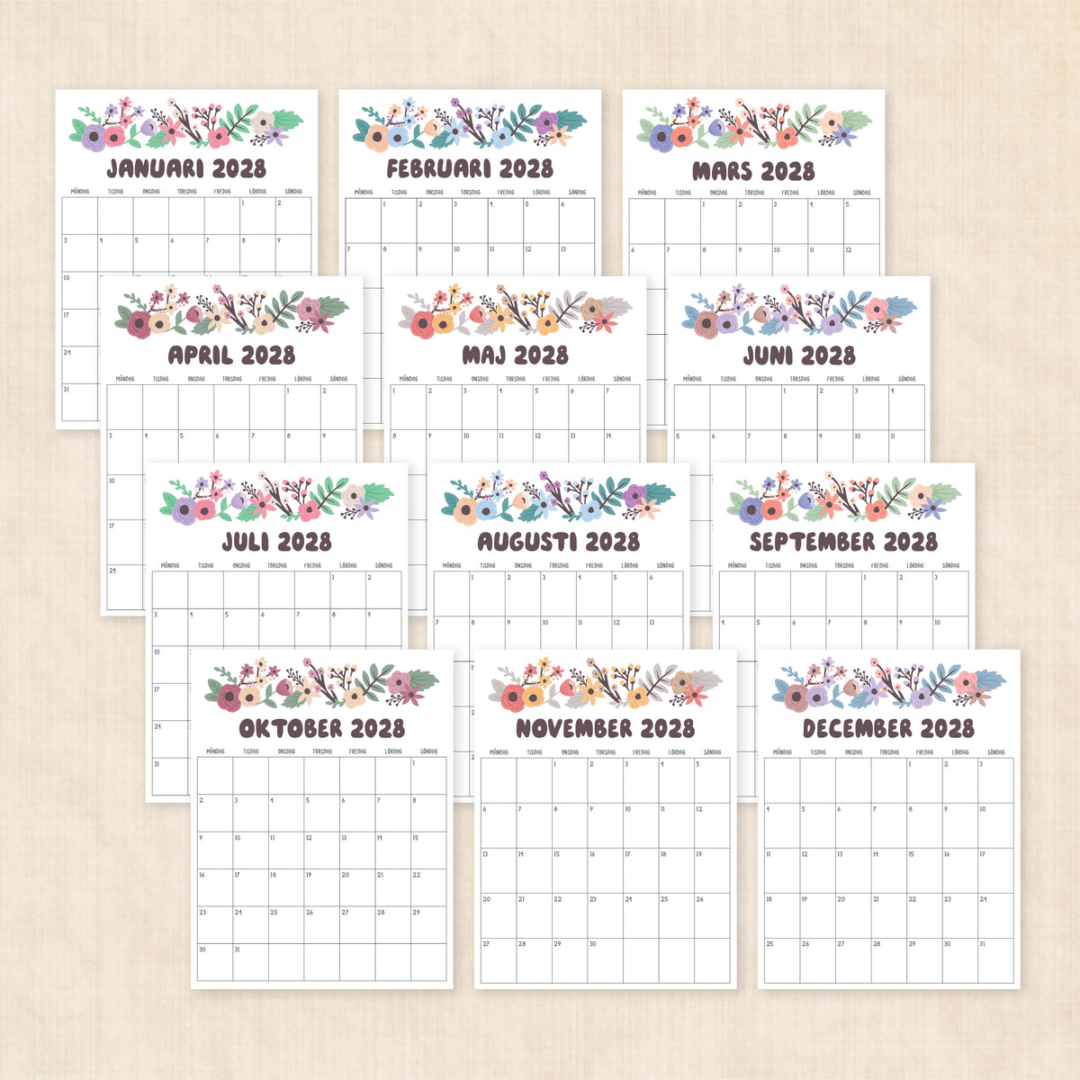 kalender 2028 att skriva ut