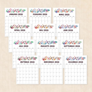 kalender 2028 att skriva ut