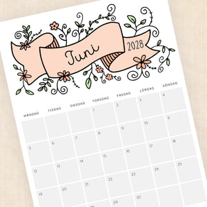 kalender 2028 att skriva ut