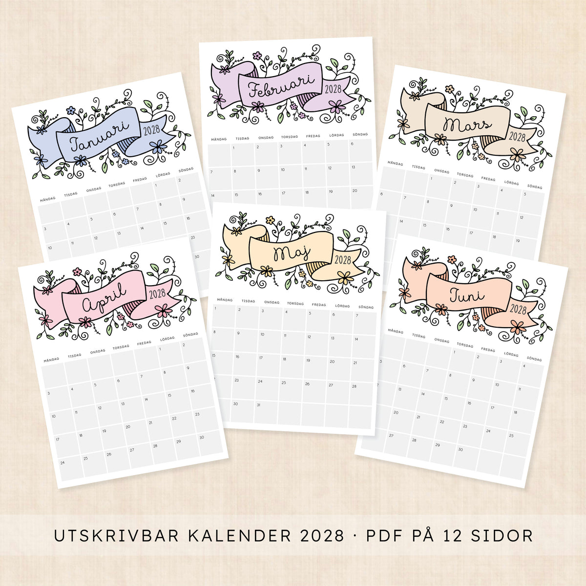 kalender 2028 att skriva ut