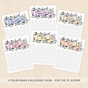 kalender 2028 att skriva ut
